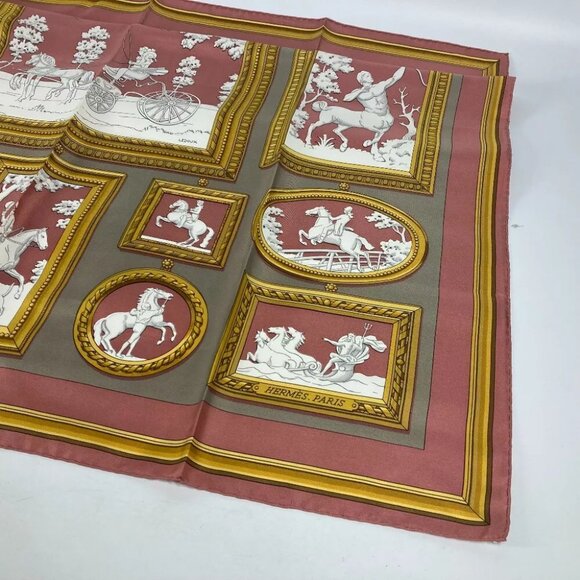 HERMES WEDGWOOD Carre90 Scarf silk pink - Picture 5 of 9